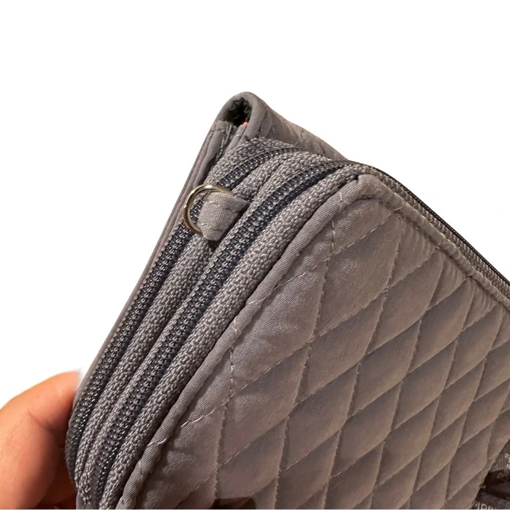 Vera Bradley RFID 3-in-1 Wristlet Bag in Microfiber (no crossbody strap) Gray